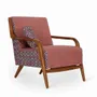 Chairs - Tordu - Lounge Chair With Brown Printed Fabric - ALANKARAM