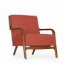 Chairs - Tordu - Lounge Chair With Red Fabric - ALANKARAM