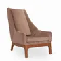 Chaises - Toso - Fauteuil Lounge en Tissu Imprimé Marron - ALANKARAM