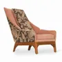 Chairs - Toso - Lounge Chair with Pink Orange Fabric - ALANKARAM