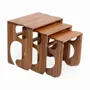 Autres tables  - Tridha - Table d'appoint/gigogne en teck - ALANKARAM