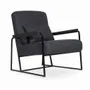 Chaises - Tubli - Fauteuil Lounge en Tissu Noir - ALANKARAM