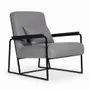 Chaises - Tubli - Fauteuil Lounge en Tissu Gris - ALANKARAM