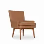 Chairs - Typis - Lounge Chair with Tan Leather - ALANKARAM