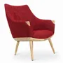 Chairs - Ucho - Lounge Chair With Red Fabric - ALANKARAM