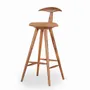 Chairs - Udita - Teakwood Tan Leatherette High Chair - ALANKARAM