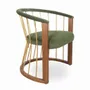 Chairs - Waahi - Lounge Chair With Green Fabric - ALANKARAM