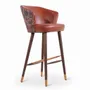 Chairs - Whawhe - High/Bar Chair with Brown Leatherette - ALANKARAM