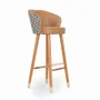 Chairs - Whawhe Tan Leatherette Golden PU High/Bar Chair - ALANKARAM