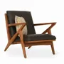 Chairs - Z-Chair - Lounge Chair with Black Leather - ALANKARAM