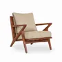 Chaises - Chaise Z - Chaise longue en tissu beige - ALANKARAM