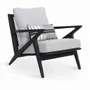 Chairs - Z-Chair - Lounge Chair with Grey Fabric - ALANKARAM