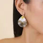 Bijoux - Boucles d’oreilles dormeuses goutte marqueterie 4 nacres – SAN LAZZARO - NATURE BIJOUX