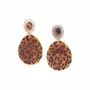 Jewelry - Post earrings with golden horn and animal print – JAGUAR - NATURE BIJOUX