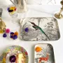 Trays - Jacamar emerald enamelled tray - PARADISIO IMAGINARIUM