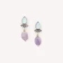 Bijoux - Boucles d'oreilles poussoir pendant améthyste - Gotborg - NATURE BIJOUX