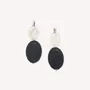 Bijoux - Boucles d'oreilles dormeuses pierre de lave ovale top nacre - Volcan - NATURE BIJOUX