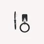 Bijoux - Boucles d'oreilles clips anneau corne noire - Volcan - NATURE BIJOUX