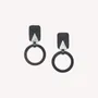 Bijoux - Boucles d'oreilles poussoir anneau corne grand modèle - Volcan - NATURE BIJOUX
