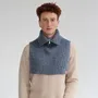 Scarves - JAVIER wool collar in mottled blue - MONSIEUR CHARLI