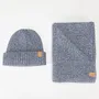 Scarves - JEFF & JACK mottled blue wool duo - MONSIEUR CHARLI