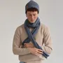 Scarves - JEFF & JACK mottled blue wool duo - MONSIEUR CHARLI