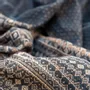 Scarves - GANDALF navy wool and cotton scarf - MONSIEUR CHARLI