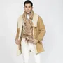 Scarves - LEONARD cognac wool and cashmere scarf - MONSIEUR CHARLI
