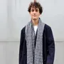 Scarves - LEONARD marine wool and cashmere scarf - MONSIEUR CHARLI