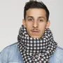 Scarves - LEONARD marine wool and cashmere scarf - MONSIEUR CHARLI