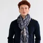 Scarves - PETRUS marine wool and cotton scarf - MONSIEUR CHARLI