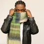 Scarves - Green PILAR wool scarf - MONSIEUR CHARLI