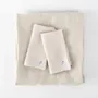 Table linen - Beige Linen Gingham Tablecloth 140 x 180 cm - OURY HOME