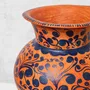 Vases - Painted clay vase in terracotta with blue details - HUAKAL
