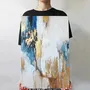 Paintings - Original handmade abstract painting in gray blue gold named "Flow" - MATISS ART STUDIO