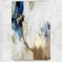 Paintings - Original handmade abstract painting in gray blue gold named "Flow" - MATISS ART STUDIO