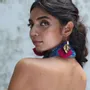 Jewelry - Pleated earrings – upcycled sari & nickel-safe metal - I WAS A SARI