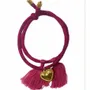 Bracelets - Upcycled fabric bracelets — macrame, charms & sari tassels - I WAS A SARI