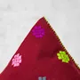 Fabric cushions - Handwoven Brocade Cushion in Burgundy with Multicolors - HUAKAL