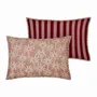 Garden textiles - Double sided cushion Laura Rose & Ecru x Jackie Bordeaux & Rose - PALAIS SUSTAINABLE LUXURY