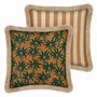 Garden textiles - Double sided cushion Laura Moss & Caramel x Jackie Caramel & Ecru - PALAIS SUSTAINABLE LUXURY