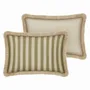 Tissus pour extérieurs - Coussin Jackie Olive & Écru - PALAIS SUSTAINABLE LUXURY
