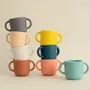 Children's mealtime - Silicone Cup with handles - 2 Pack Coral / Mimosa - EKOBO