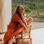 Garden textiles - Bolster Coco Burnt Orange & Rose - PALAIS SUSTAINABLE LUXURY