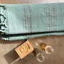 Serviettes de bain - FOUTA EN COTON BIOLOGIQUE - COLLECTION DOLCE - COULEUR JADE - KARAWAN AUTHENTIC