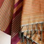 Bath towels - WOVEN ORGANIC COTTON TOWEL - EBENE - ARABESK color - KARAWAN AUTHENTIC