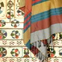 Serviettes de bain - FOUTA TISSÉE EN COTON BIOLOGIQUE - EBENE - couleur RED BLUE - KARAWAN AUTHENTIC