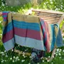 Serviettes de bain - FOUTA TISSÉE EN COTON BIOLOGIQUE - EBENE - couleur RED BLUE - KARAWAN AUTHENTIC