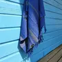 Bath towels - WOVEN ORGANIC COTTON FOUTA - GARDEN COLLECTION - BLUEBERRY COLOR - KARAWAN AUTHENTIC