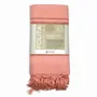 Serviettes de bain - FOUTA TISSÉE EN COTON BIOLOGIQUE - COLLECTION GARDEN - COULEUR CORAL - KARAWAN AUTHENTIC